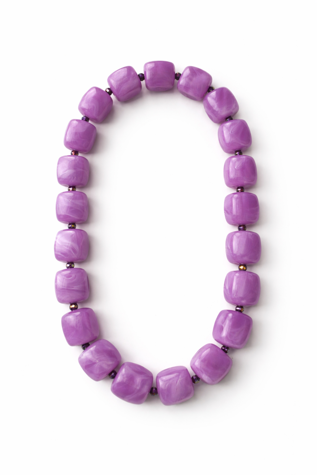 Collier Sugar Cube - Turquoise - Fait main, perles de résine