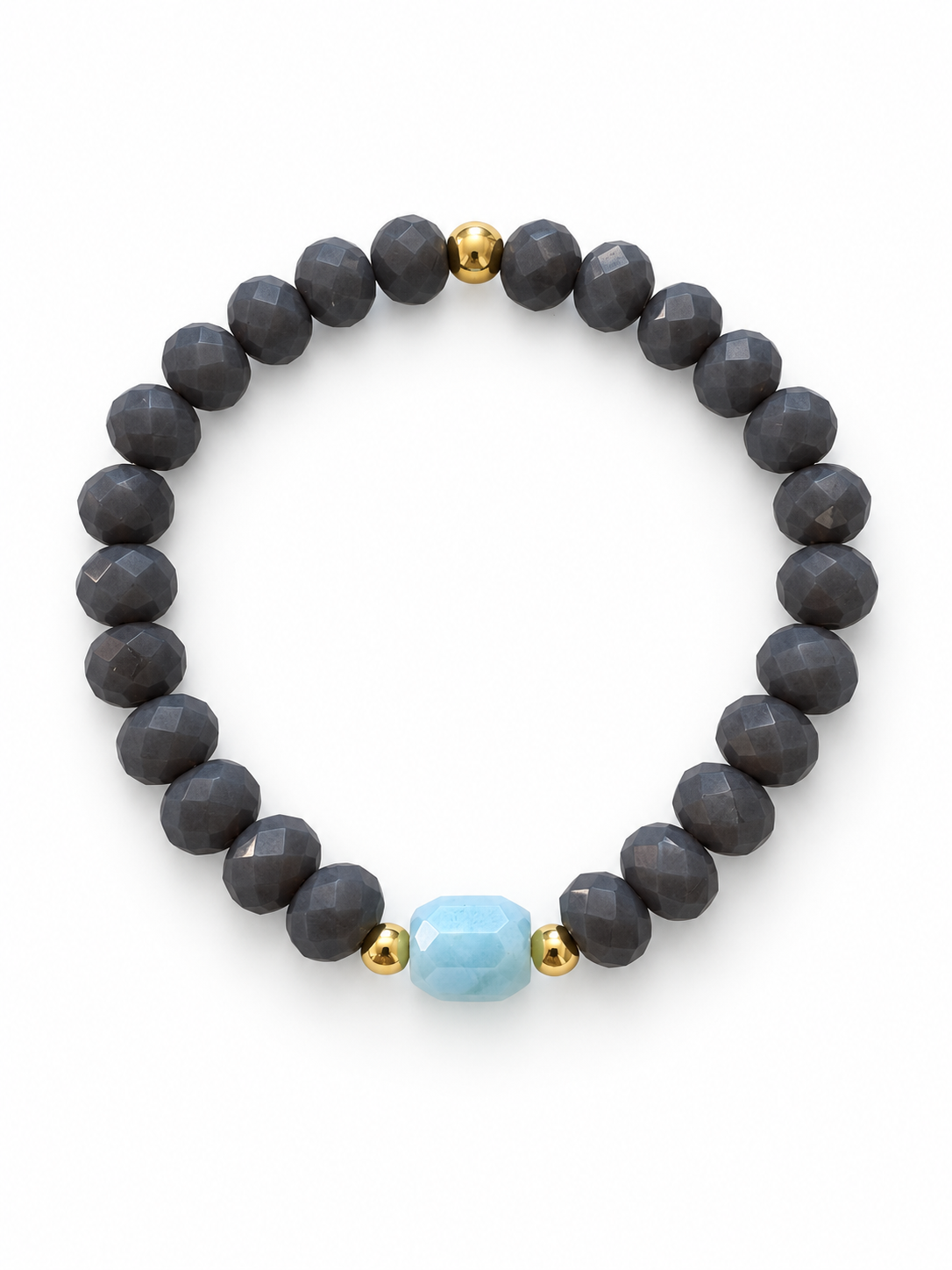Bracelet Kaia - Gris, neige - Fait main
