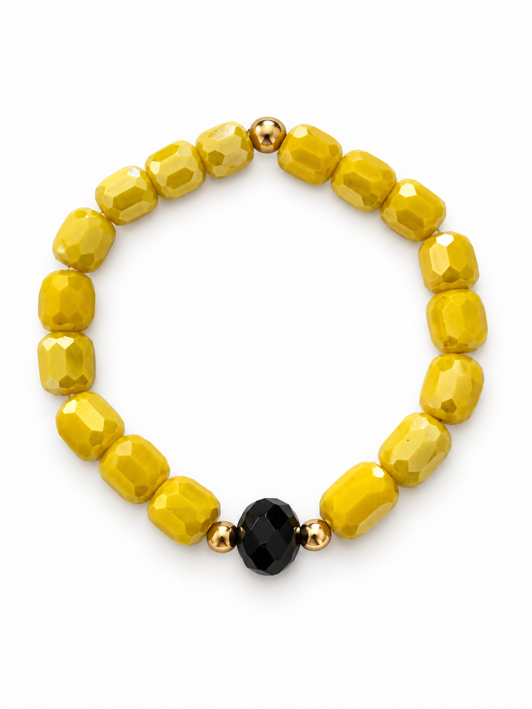 Bracelet Gigi - Jaune, noir - Fait main