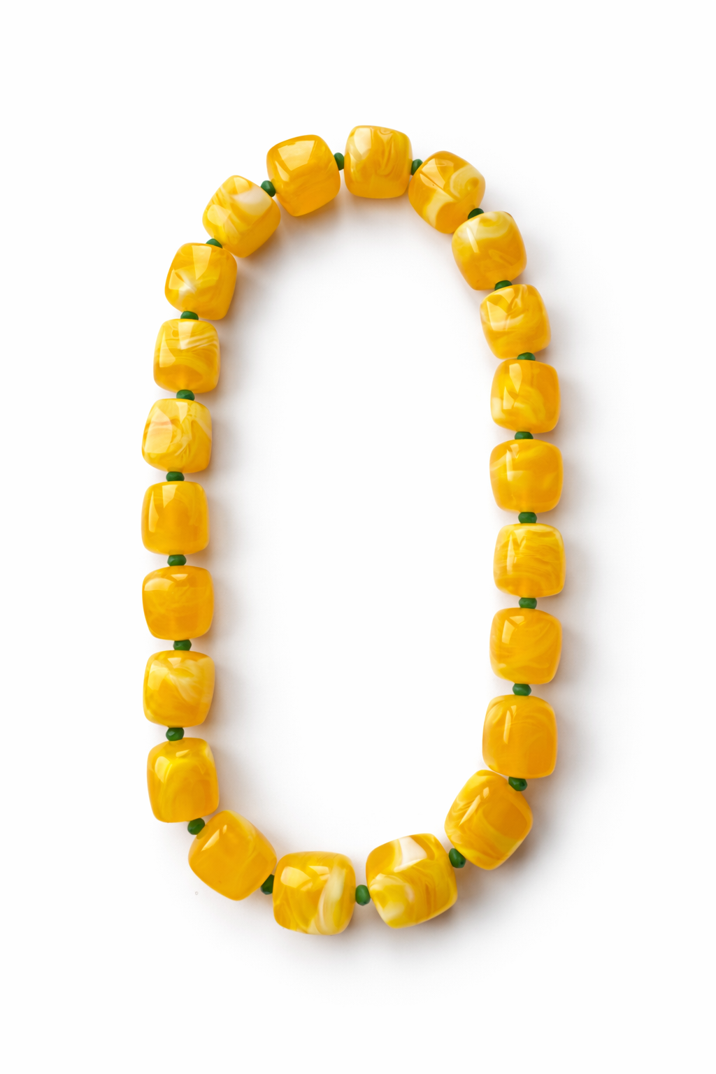 Collier Sugar Cube - Turquoise - Fait main, perles de résine