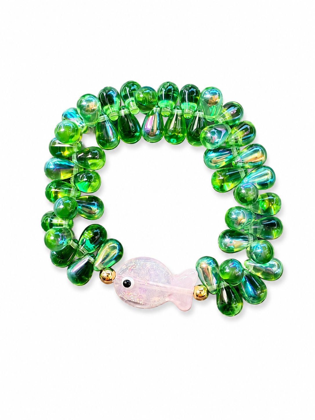 Bracelet Fishy Vert - Fait main