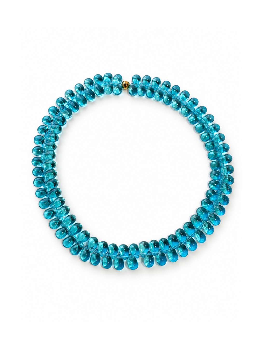 Collier Gouttes - Bleu Tiffany - Fait main, Perles de verre