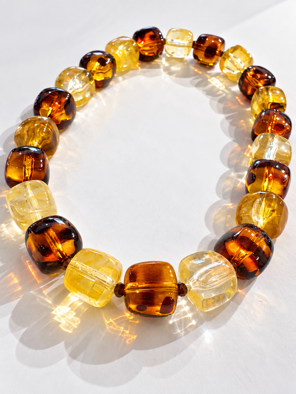 Collier Chloé - Léopard et Jaune - Fait main, perles en résine