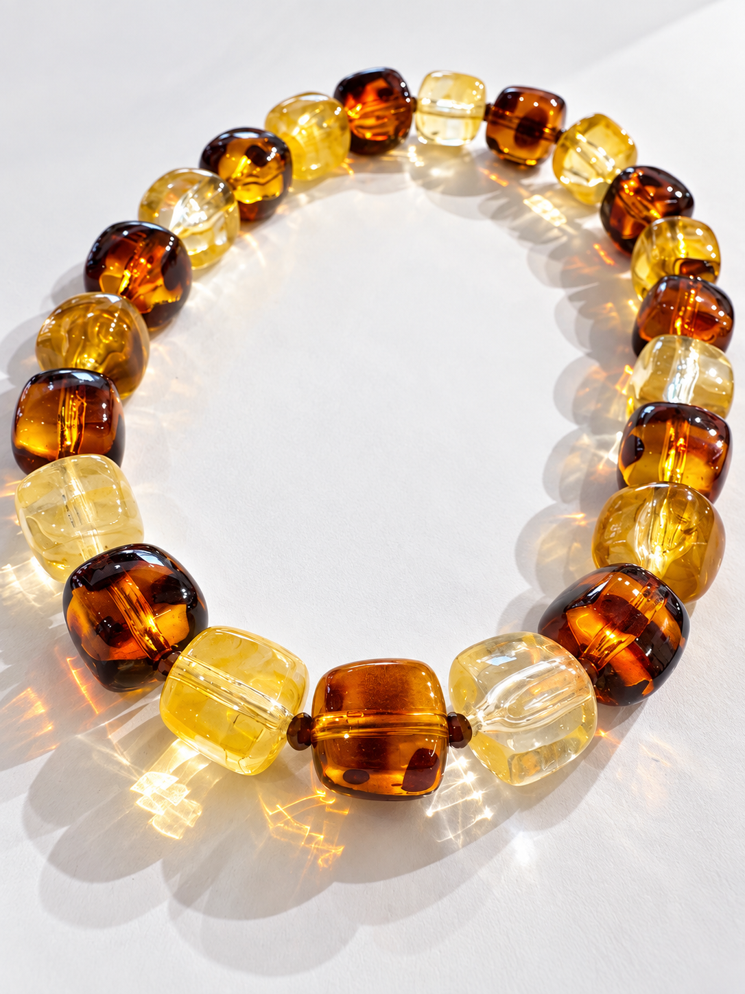 Collier Chloé - Léopard et Jaune - Fait main, perles en résine