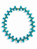 Collier Gouttes - Bleu, vert - Fait main, perles de verre