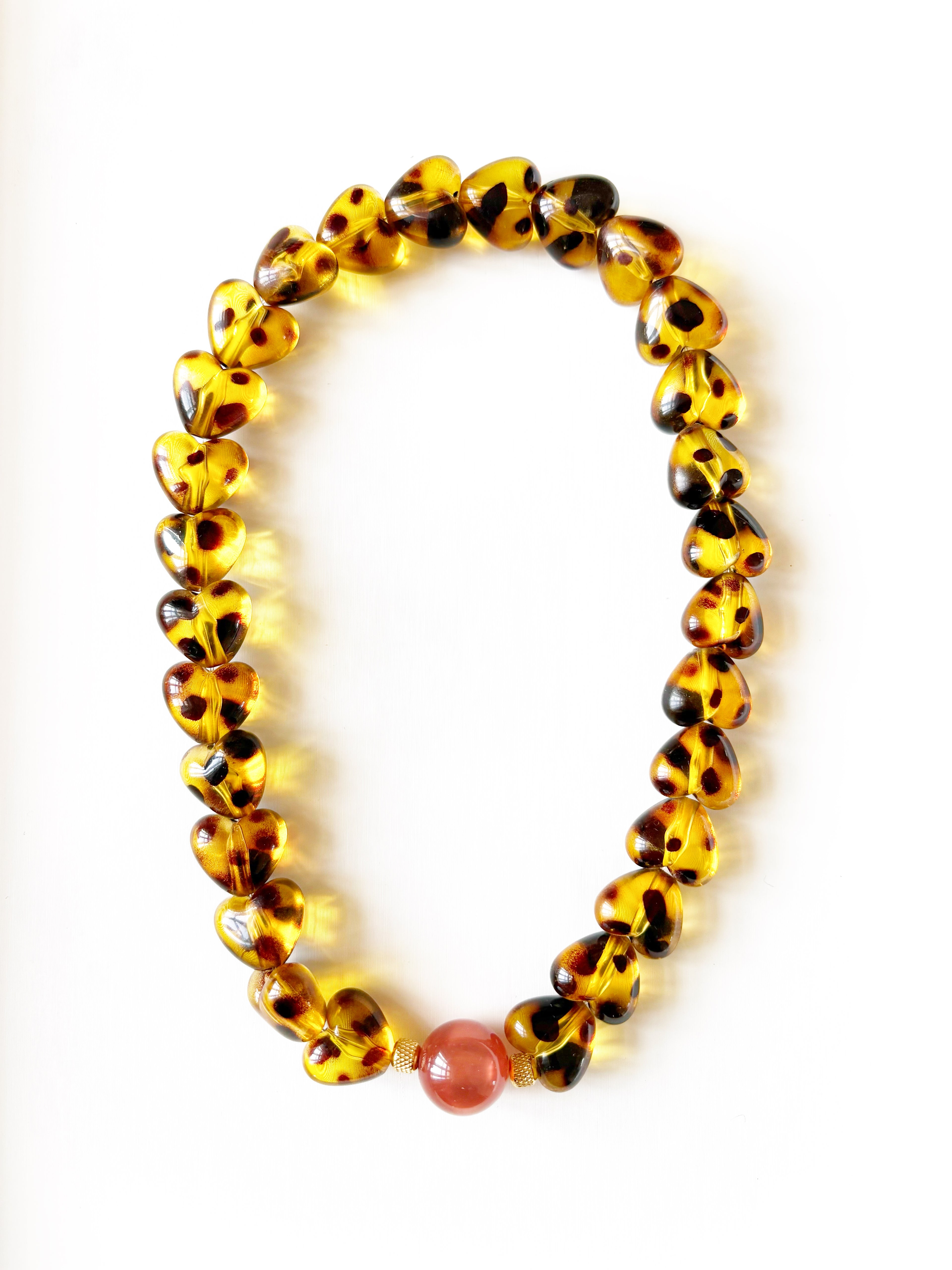 Collier cœur léopard