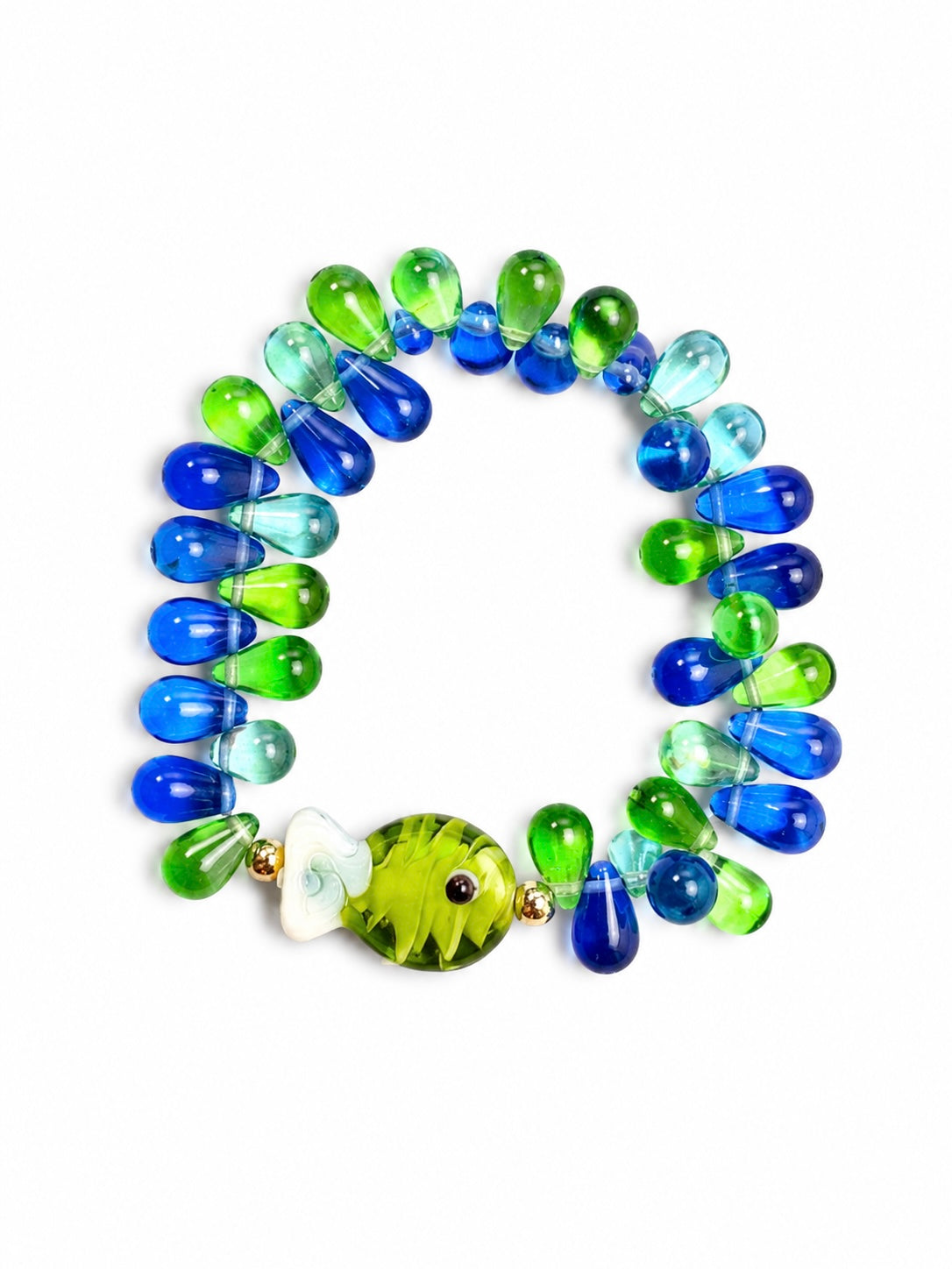 Bracelet Fishy Bleu/Vert - Fait main