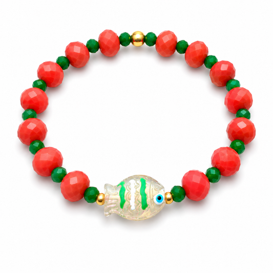 Bracelet Fish Orange - Fait main
