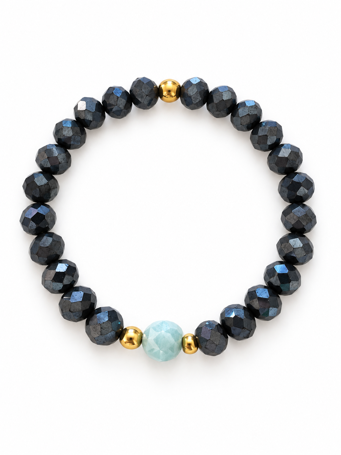Bracelet Kaia - Gris anthracite, neige - Faig main