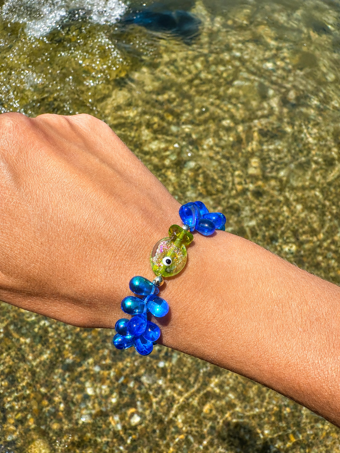 Bracelet Fishy Bleu - Fait main