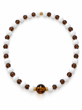 Collier Audrey - Blanc, marron - Fait main