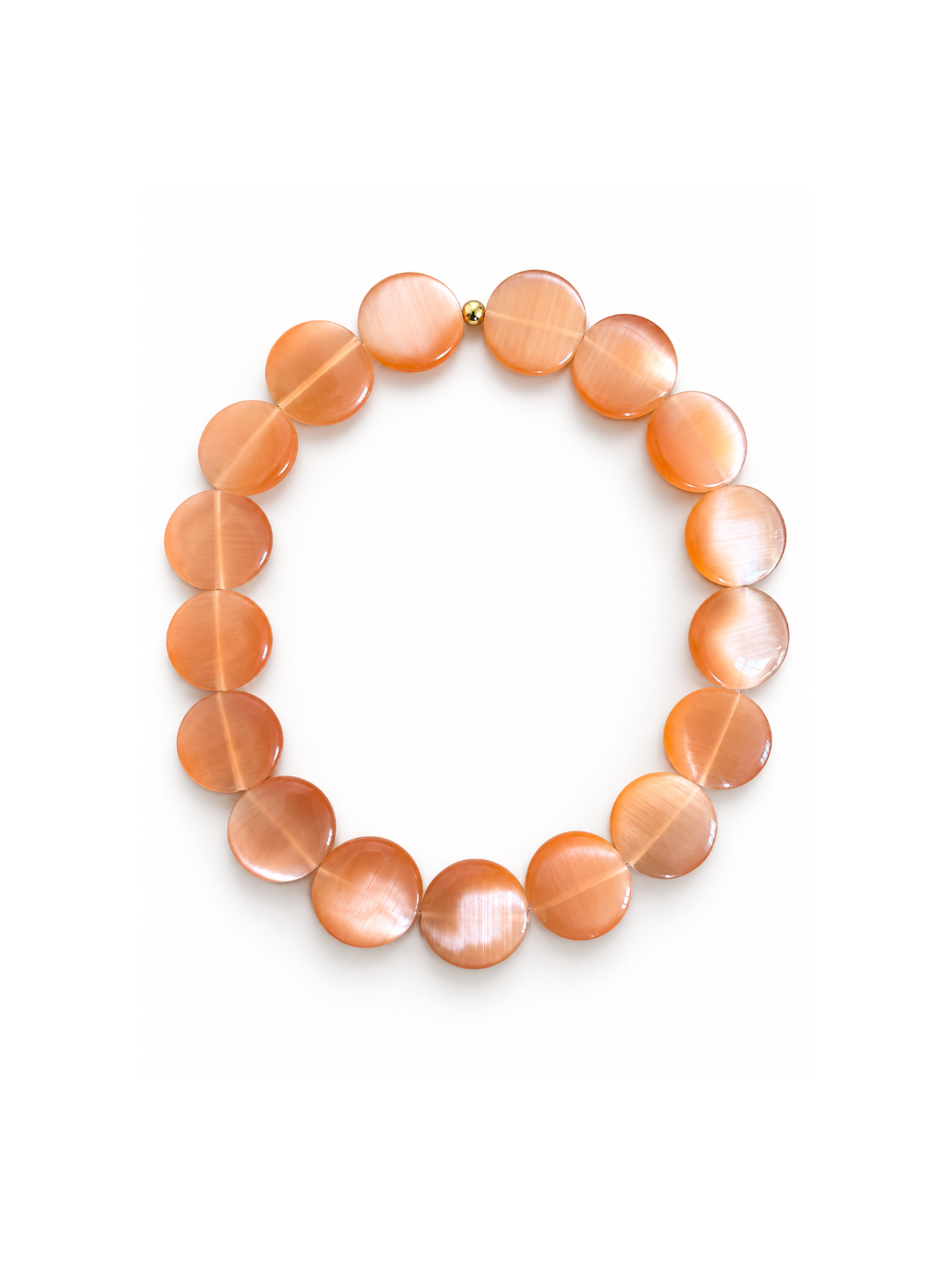 Collier Galet - Orange - Fait main, perles de verre