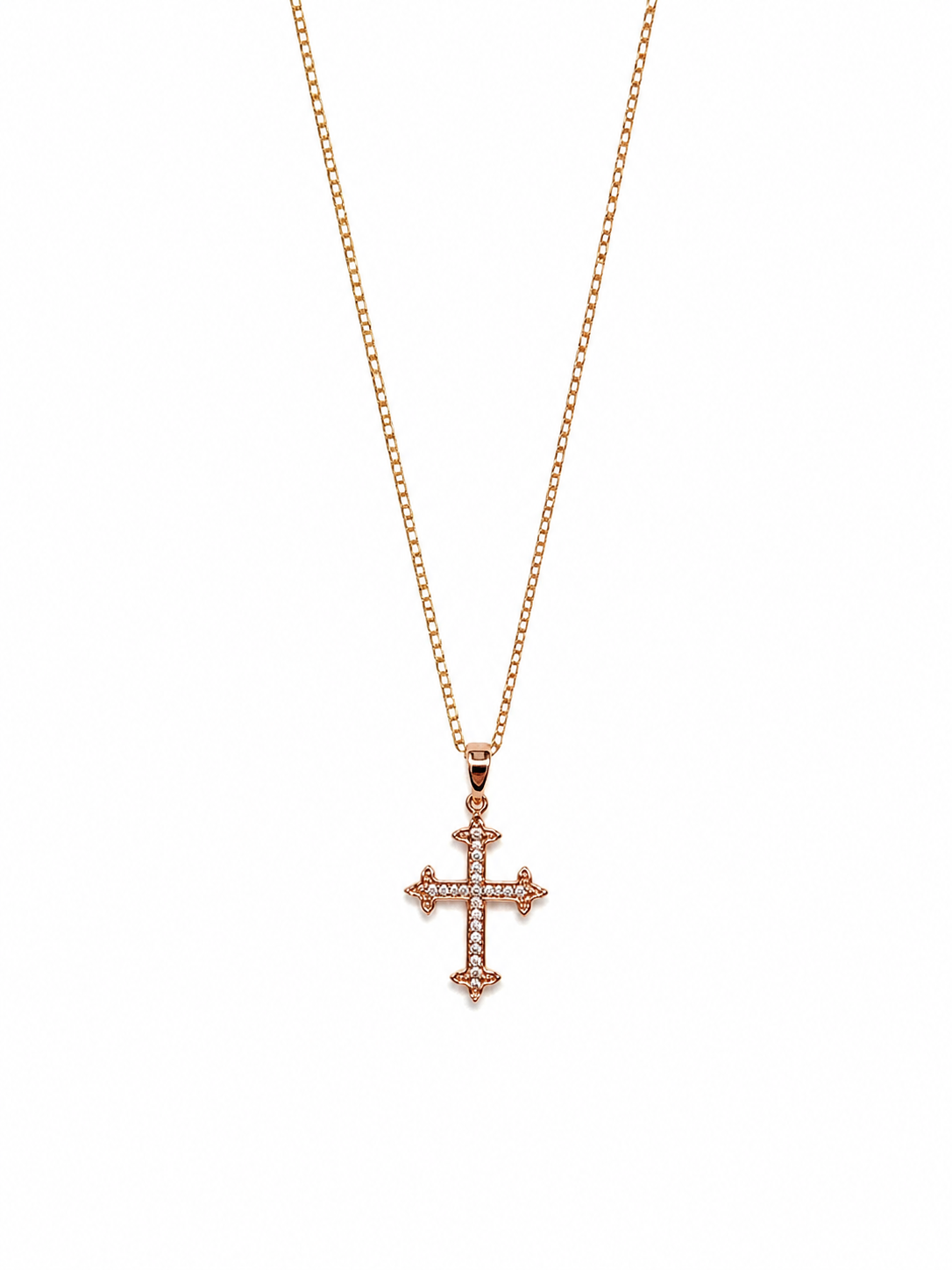 Collier big cross - Laiton doré