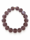 Collier Galet - Prune fumée - Fait main, perles de verre