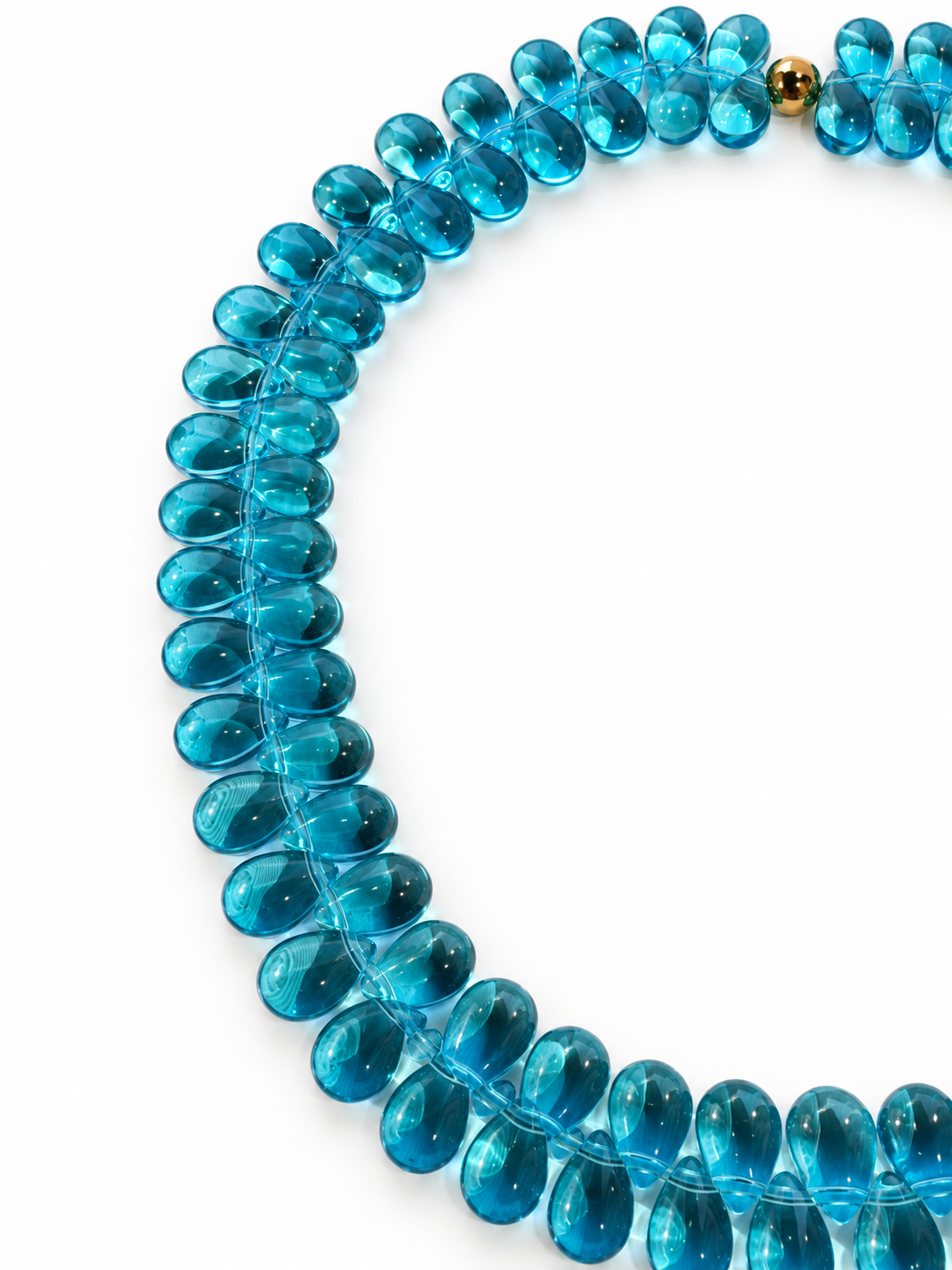 Collier Gouttes - Bleu Tiffany - Fait main, Perles de verre