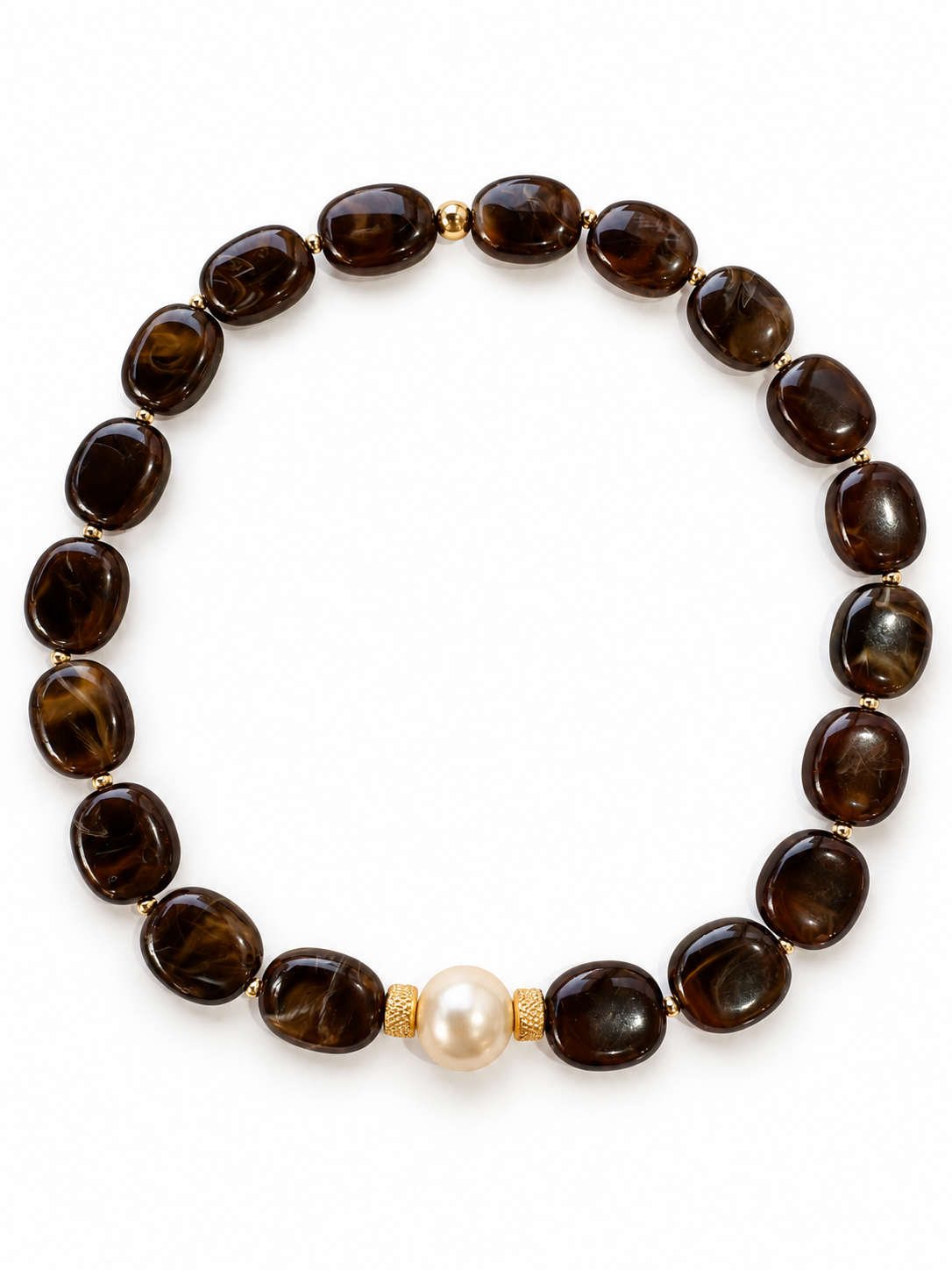 Collier Claudia - Chocolat - Fait main, perles en résine