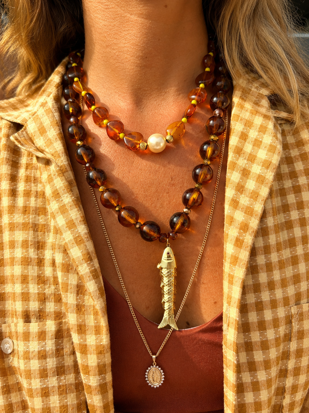 Collier cœurs sucrés - Fait main