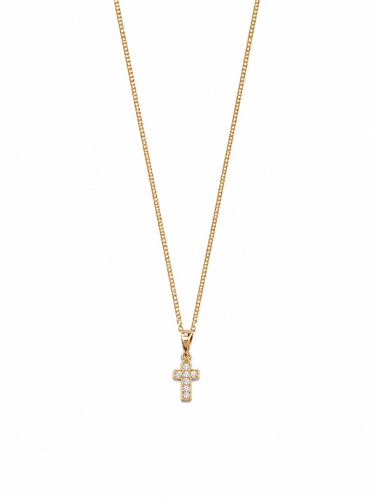 Collier baby cross - Laiton doré