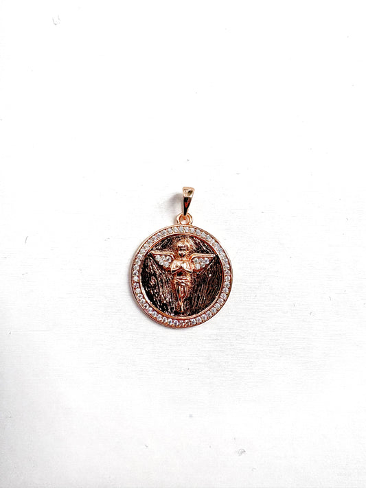 Collier Médaille Ange - Laiton doré