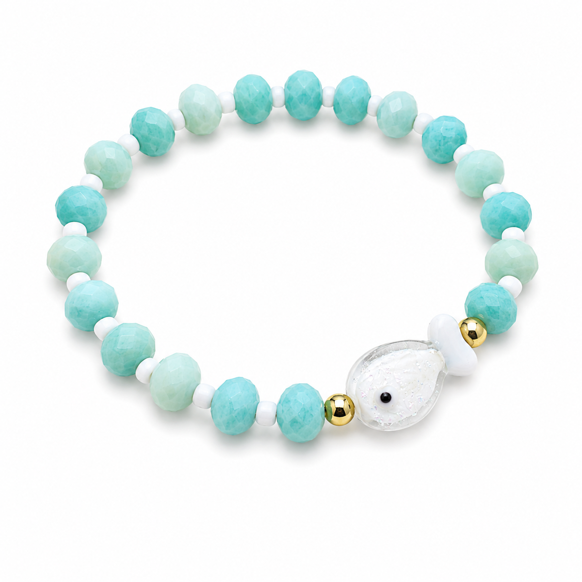 Bracelet Fish Bleu et Blanc - Fait main