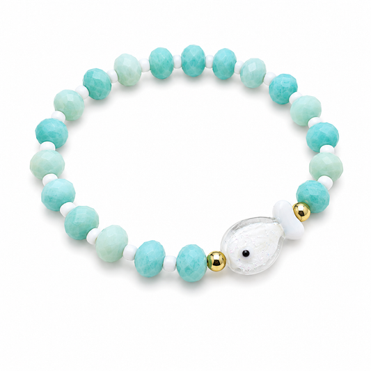 Bracelet Fish Bleu et Blanc - Fait main