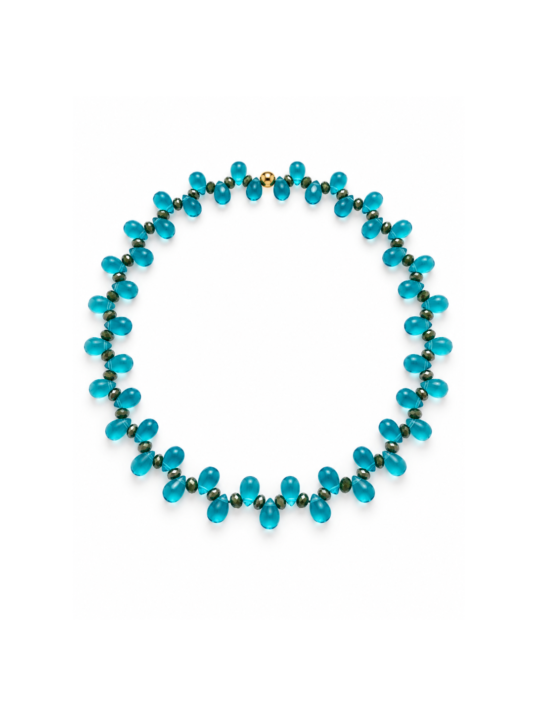 Collier Gouttes - Bleu/gris - Fait main, perles de verre