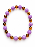 Collier Diane - Violet et Ambré - Fait main, perles en résine