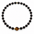 Collier Caterina - Noir, pourpre, léopard - Fait main