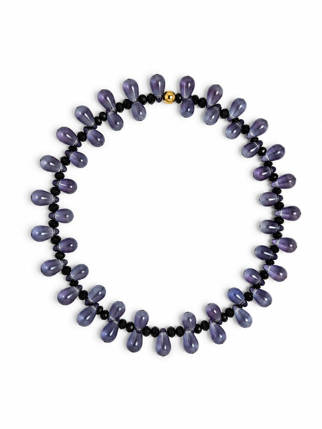 Collier Gouttes fin - Lavande - Fait main, perles de verre