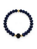 Bracelet Kaia - Bleu marine, noir - Fait main