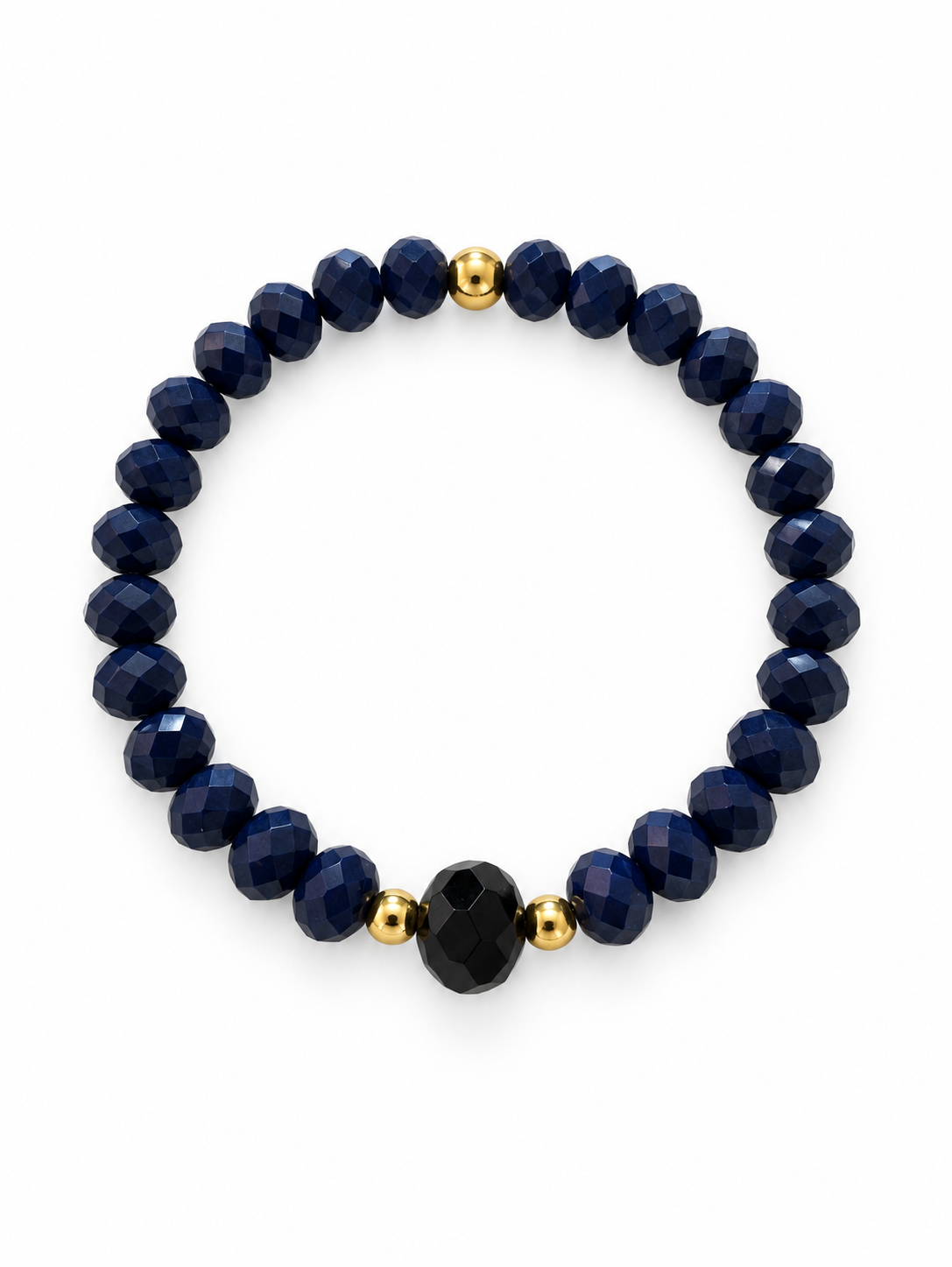 Bracelet Kaia - Bleu marine, noir - Fait main