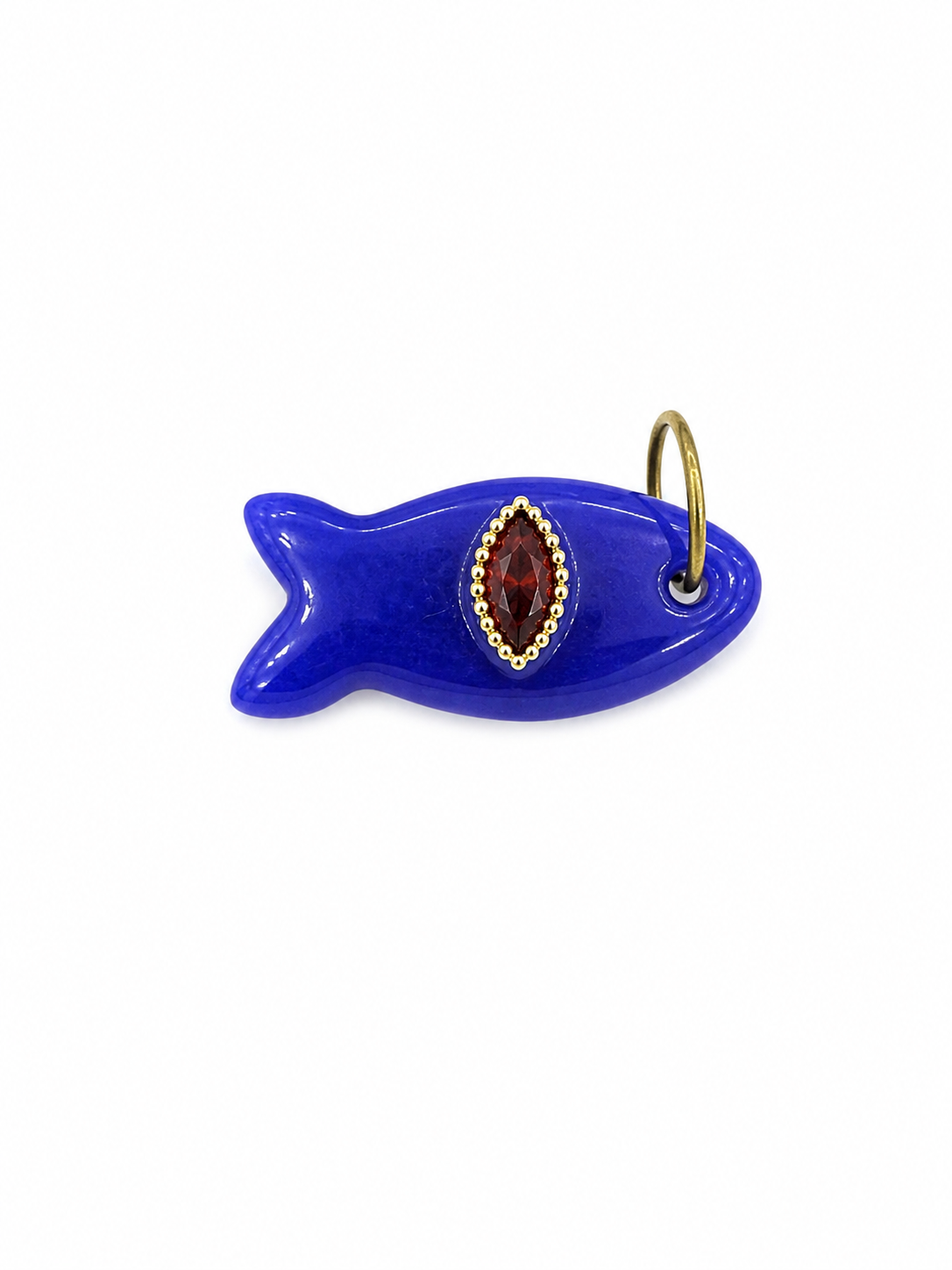 Collier One-eyed fish - Laiton doré et acier inoxydable