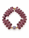 Bracelet Gouttes - Violet - Fait main, perles de verre