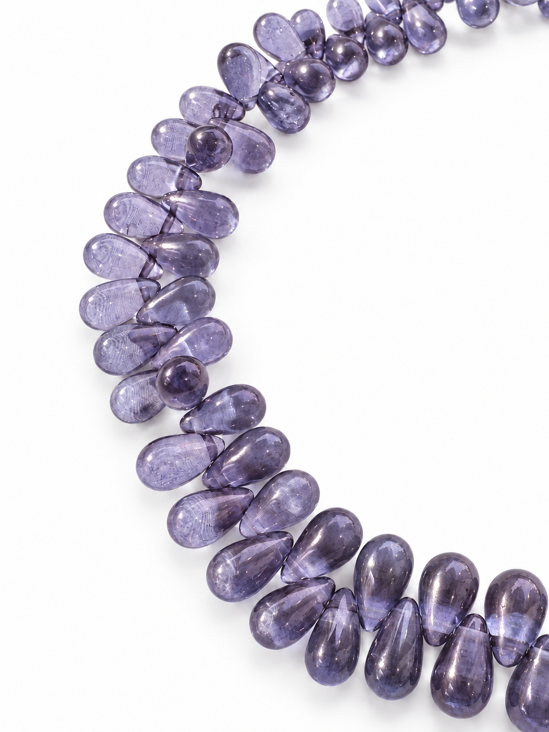 Collier Gouttes - Lavande - Fait main, perles de verre