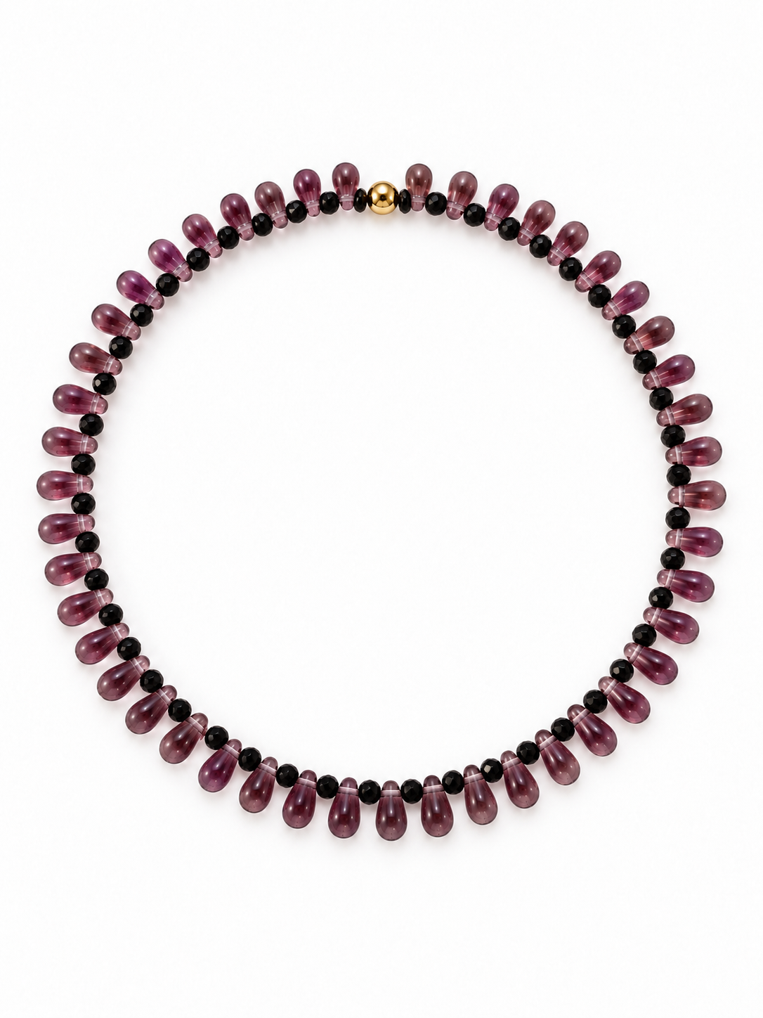 Collier Gouttes fin - Mauve - Fait main, perles de verre