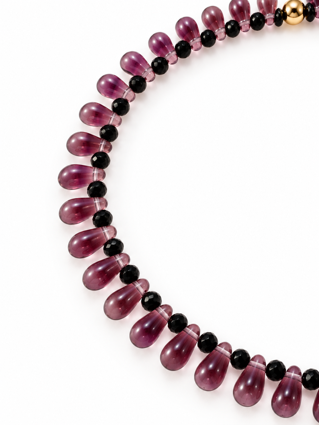 Collier Gouttes fin - Mauve - Fait main, perles de verre
