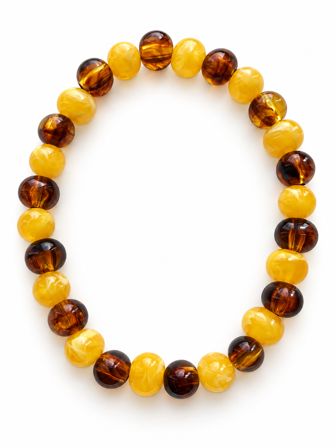 Collier Dovima - Jaune et Ambré - Fait main, perles en résine
