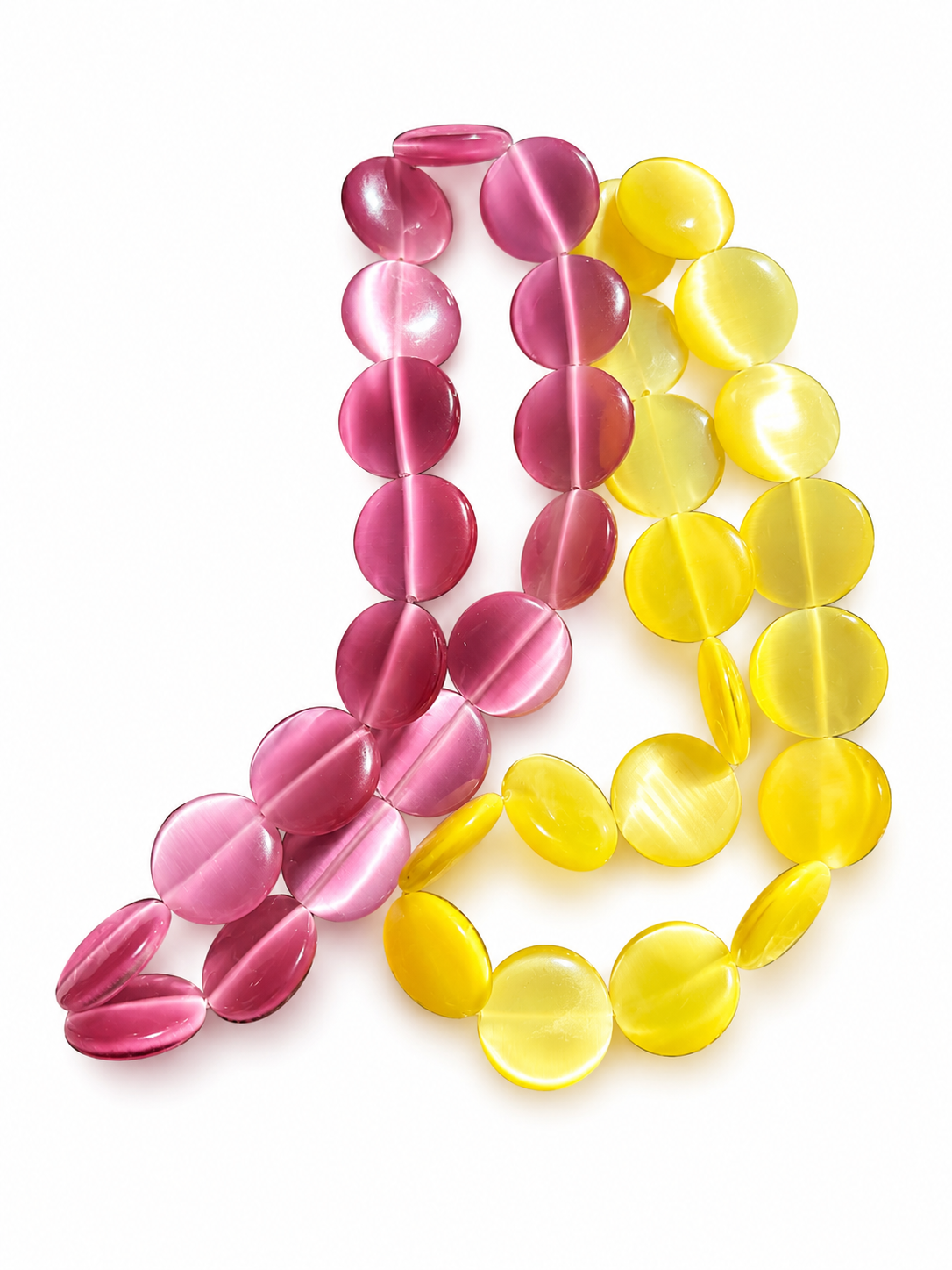 Collier Galet - Citron - Fait main, perles de verre
